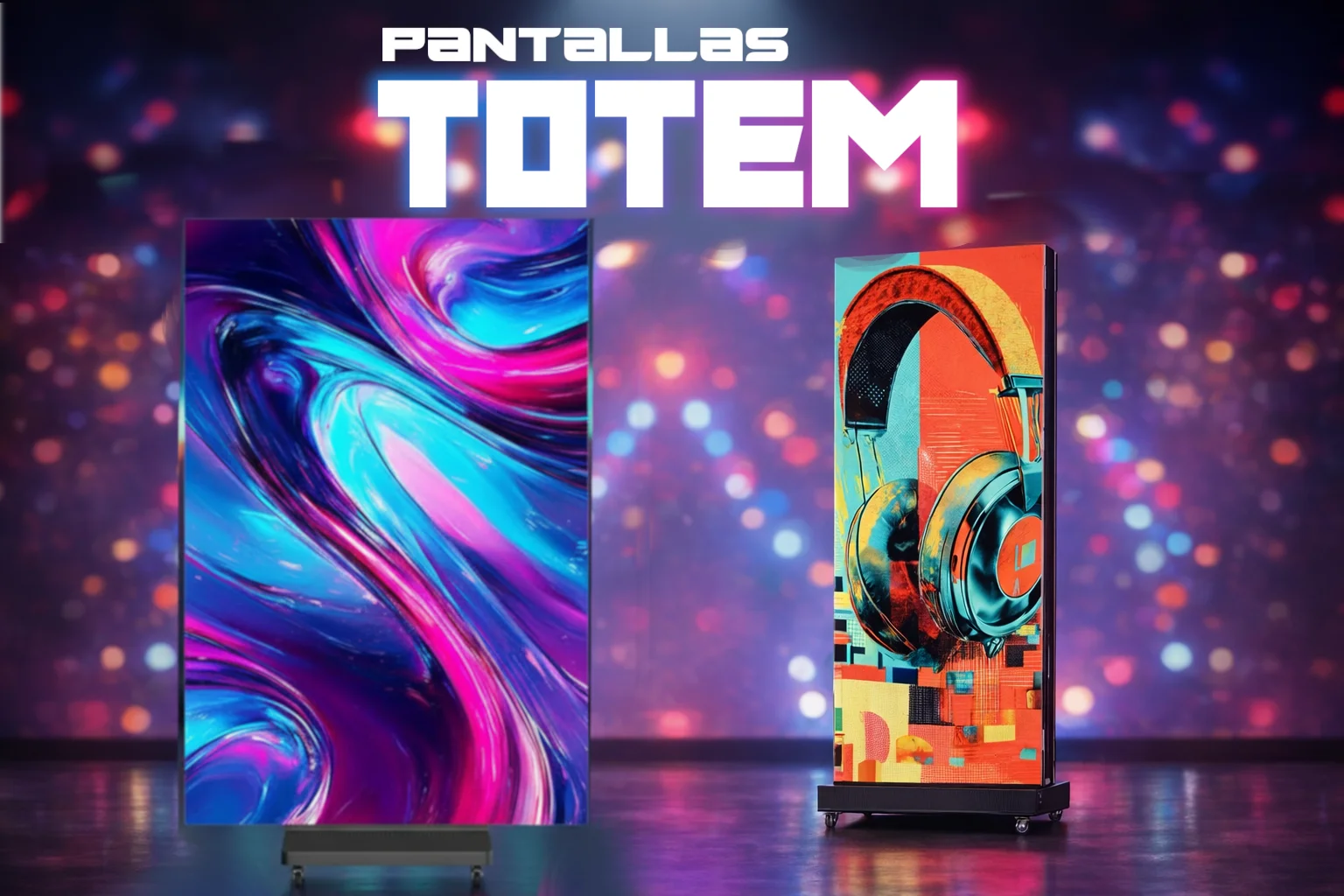 Mockup de Pantallas totem LED
